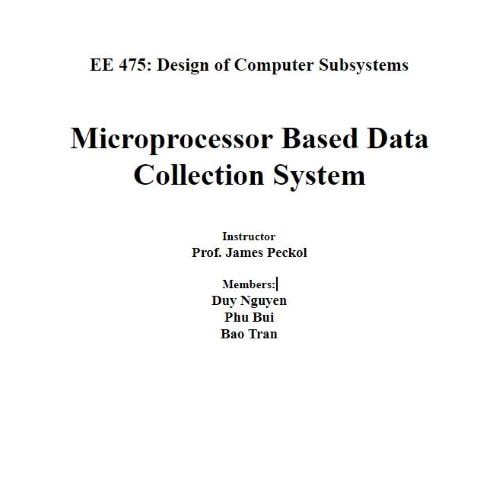 Microprocessor Based Data Collection System